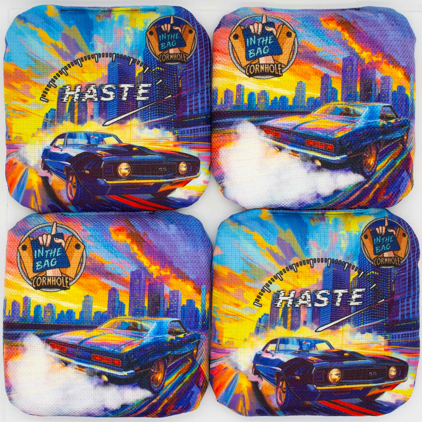 HASTE Cornhole Bags "Burn Rubber"