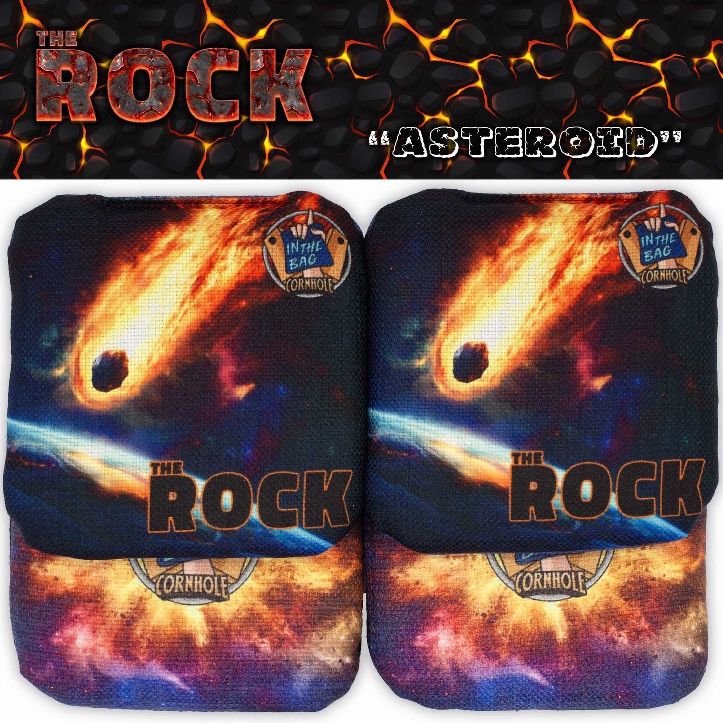 THE ROCK Cornhole Bags "Asteroid"