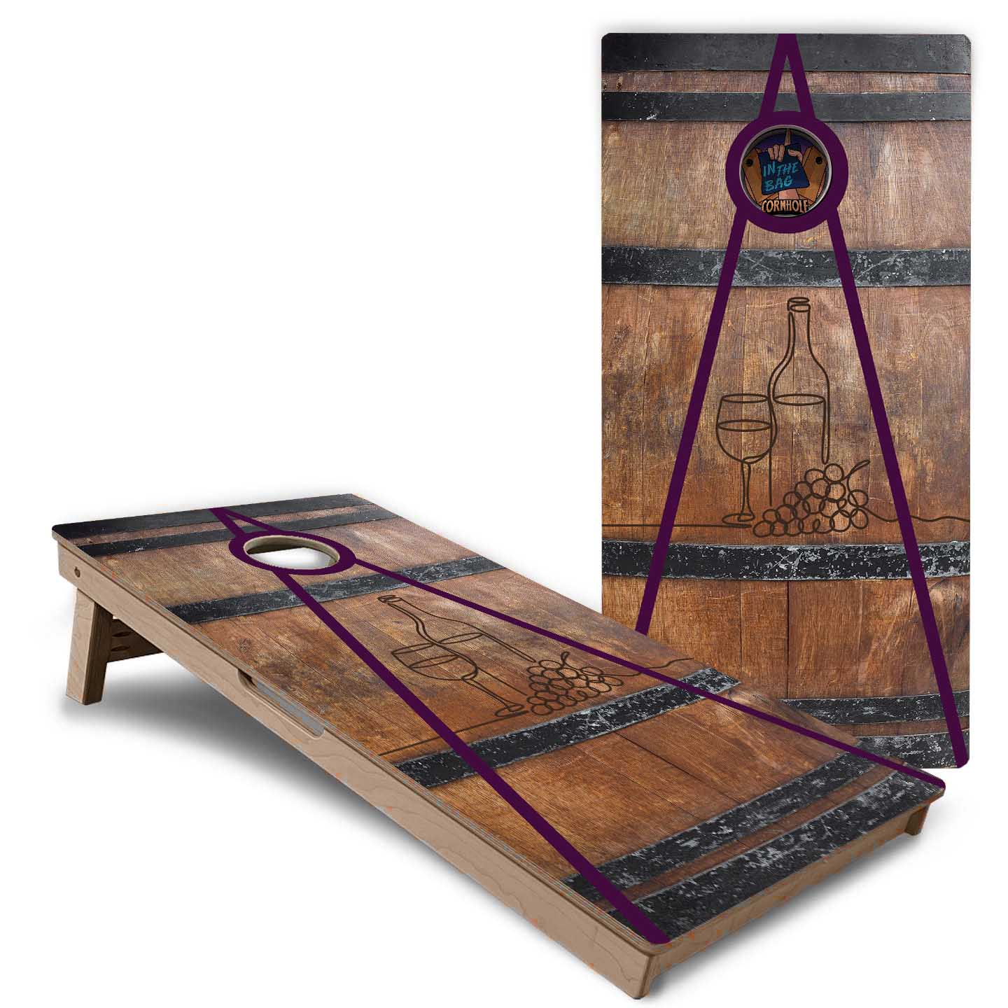 "Wine Barrel" Cornhole Boards