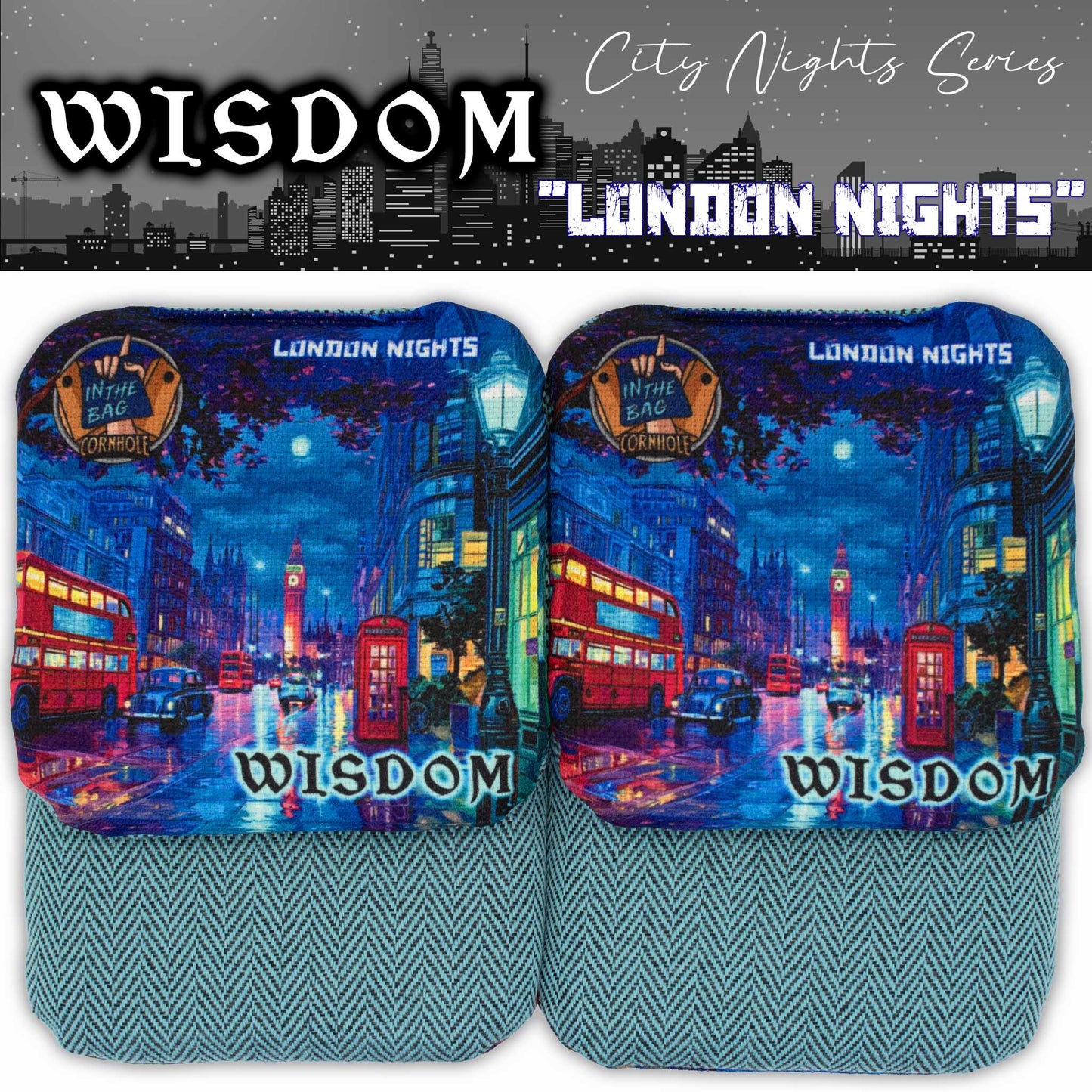 WISDOM Cornhole Bags "City Nights Series: London Nights"