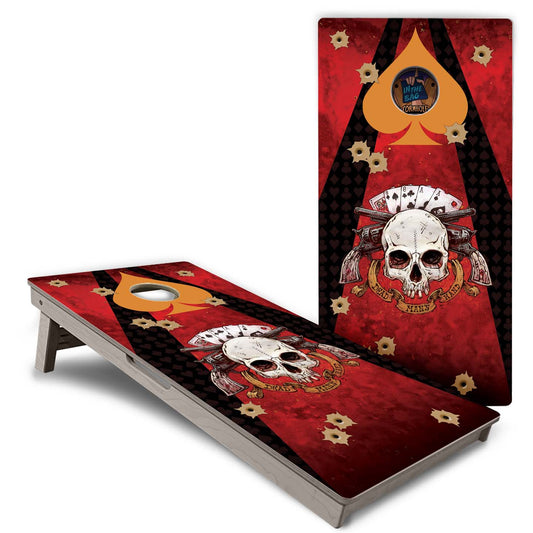 "Dead Man's Hand" By David Lozeau Cornhole Boards