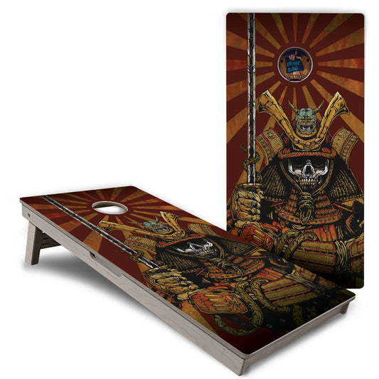 "By The Sword of the Samurai" By David Lozeau Cornhole Boards