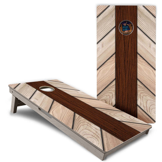 "Cream Planks" Cornhole Boards
