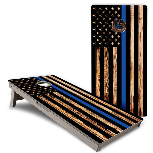 "Thin Blue Line USA Flag" Cornhole Boards