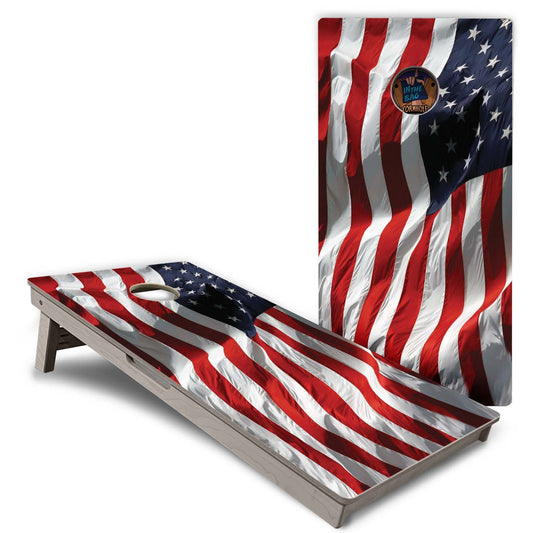 "Wavy USA Flag" Cornhole Boards