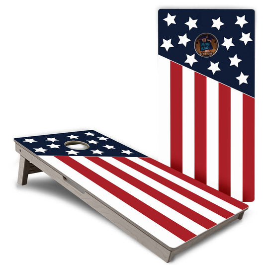 "Slanted USA Flag" Cornhole Boards