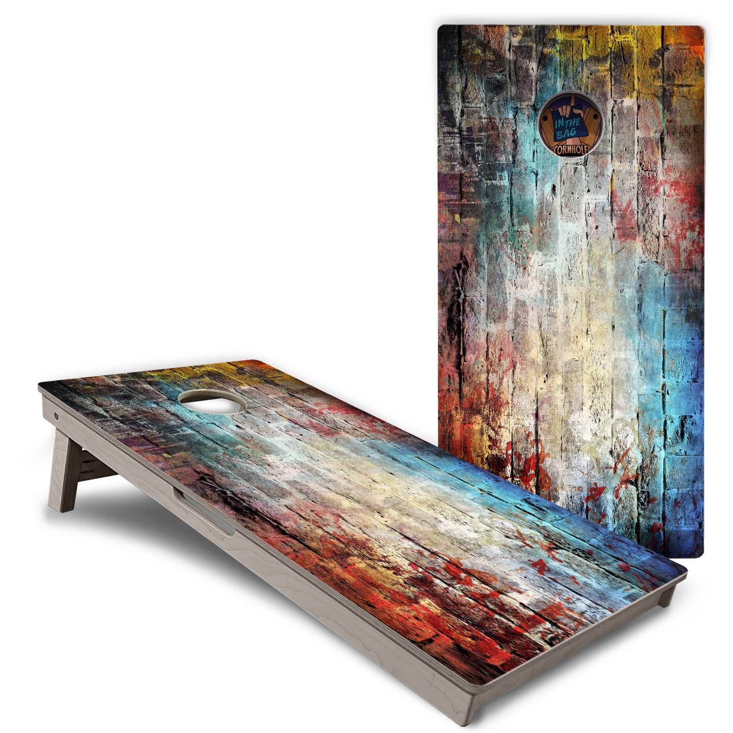 "Colorful Brick" Cornhole Boards