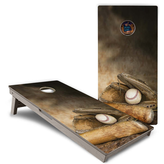 "Baseball Glove and Bat" Cornhole Boards