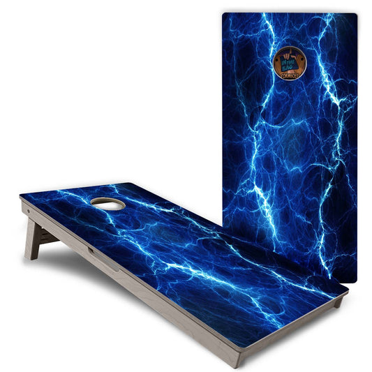 "Blue Lightning" Cornhole Boards