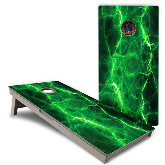 "Green Lightning" Cornhole Boards
