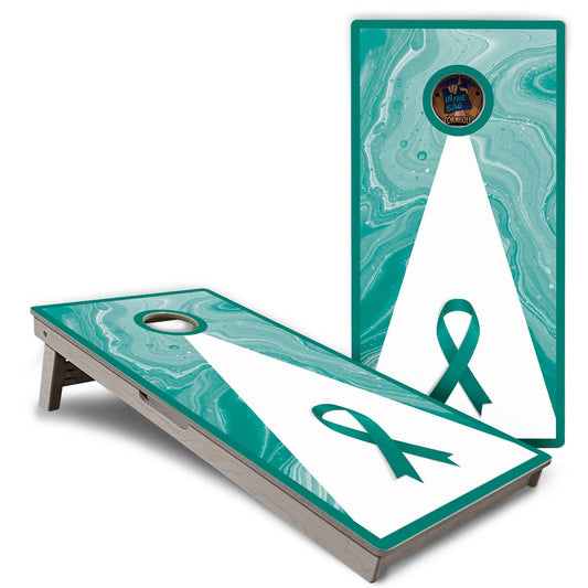 "Ovarian Cancer Awareness" Cornhole Boards
