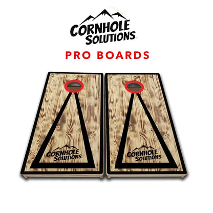 "Burnt Triangle Red Hole" PRO Quality Cornhole Board