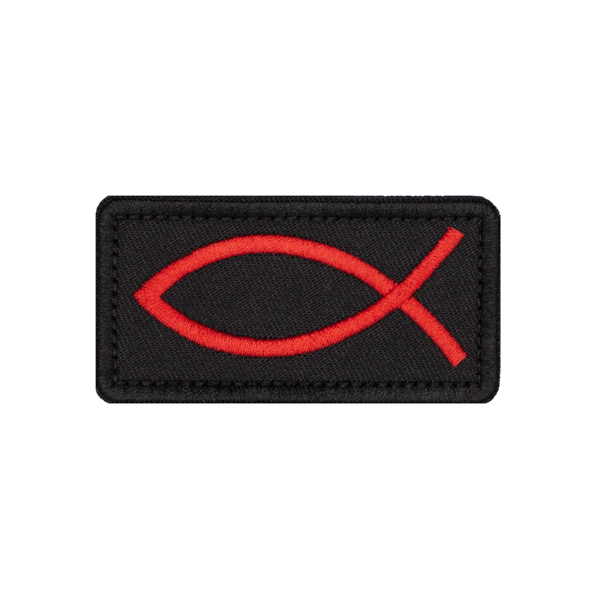 Red Ichthus Fish Embroidered Velcro Patch – In The Bag Cornhole