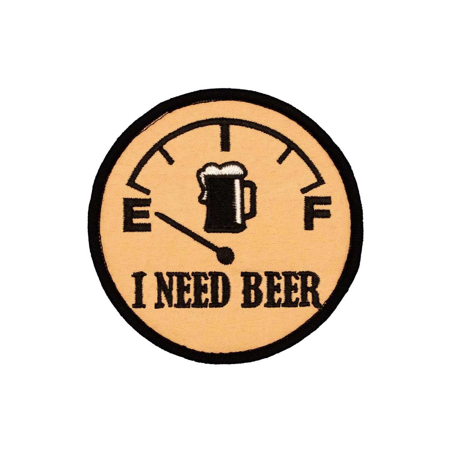 "I Need Beer" Embroidered Velcro Patch