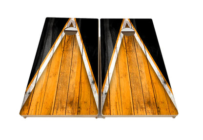 "Orange and Black Triangle" Tournament Quality Cornhole Board