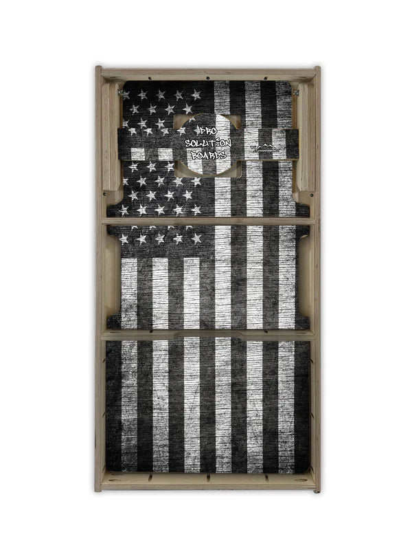 "Black and White Flag" PRO Quality Cornhole Board