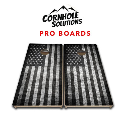 "Black and White Flag" PRO Quality Cornhole Board