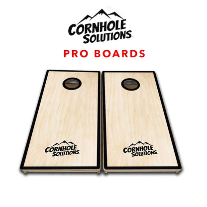 "Natural Wood with Black Hole" PRO Quality Cornhole Board