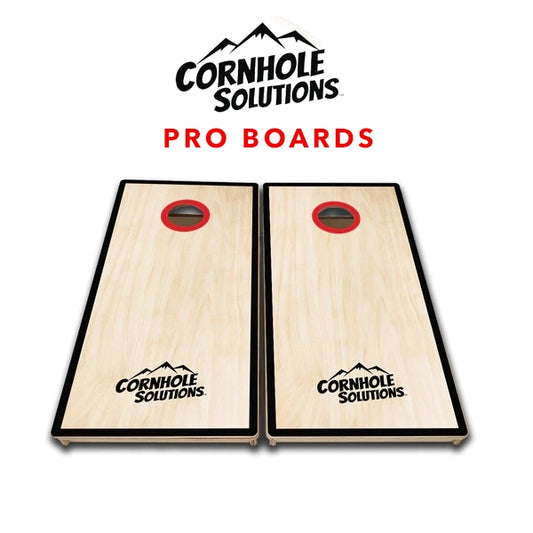 "Natural Wood with Red Hole" PRO Quality Cornhole Board