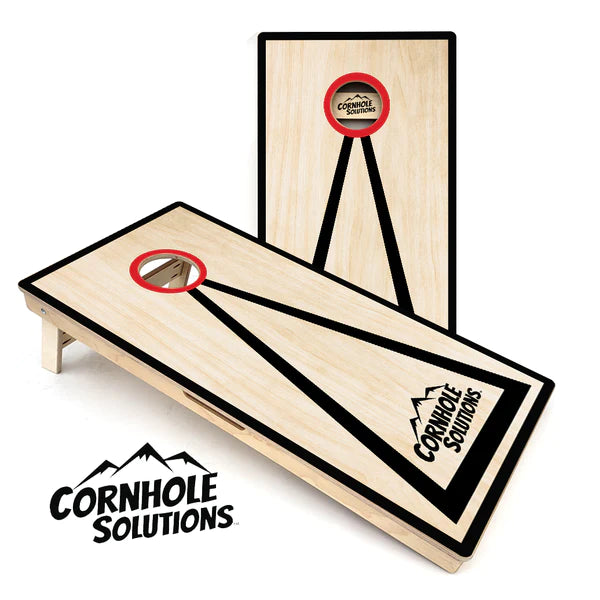 "Black Triangle Red Hole" Tournament Quality Cornhole Board