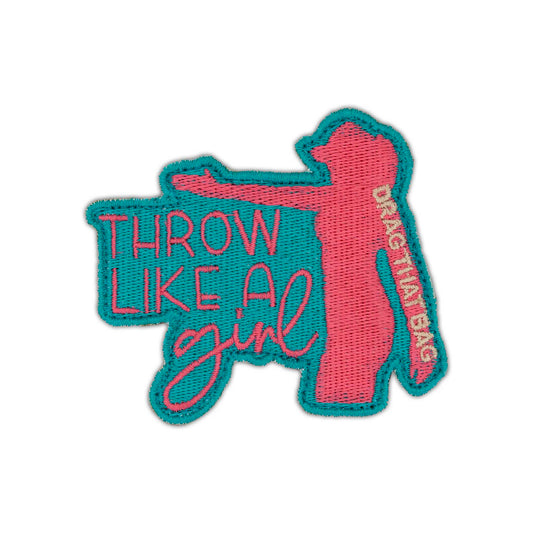 "Throw Like A Girl" Embroidered Velcro Patch