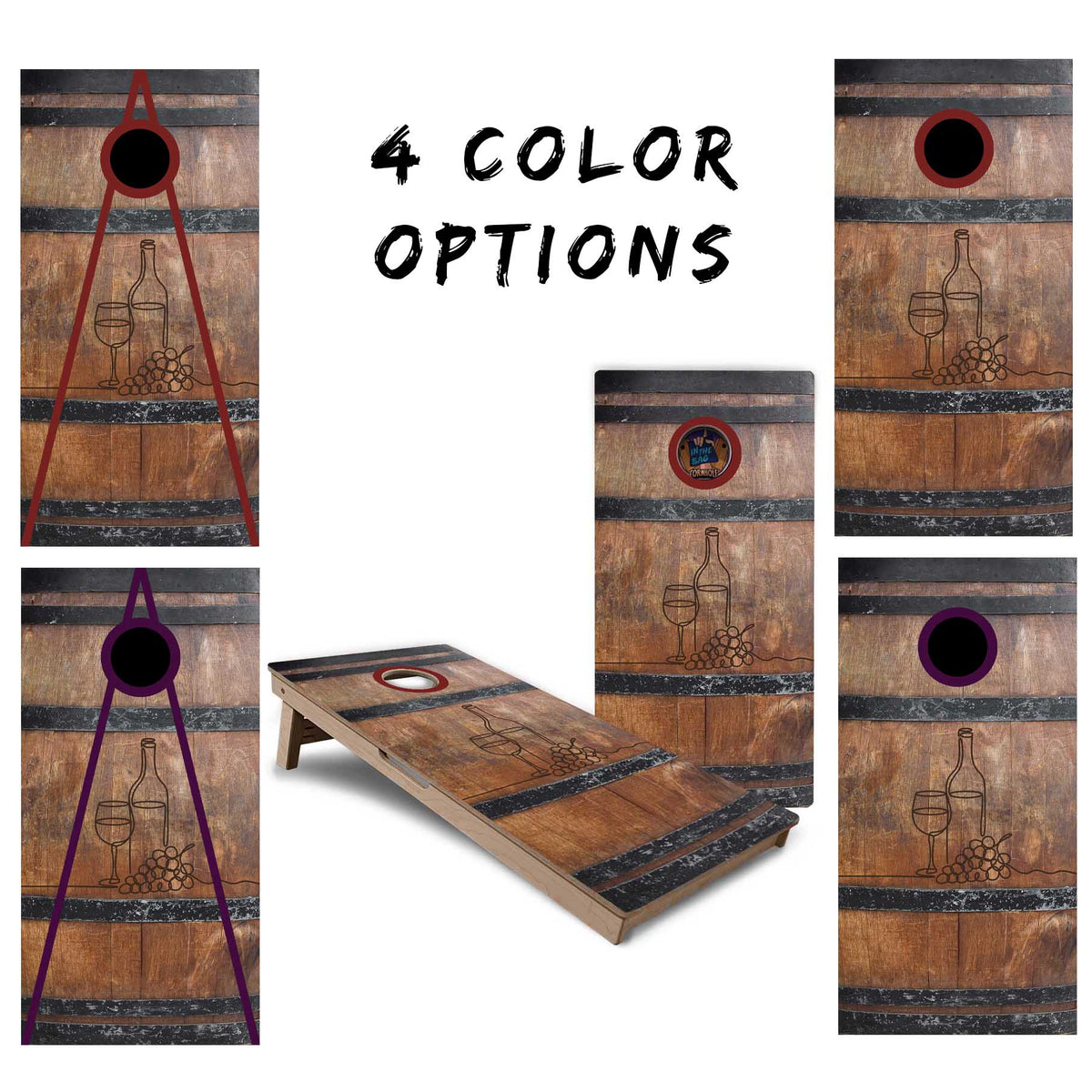 "Wine Barrel" Cornhole Boards